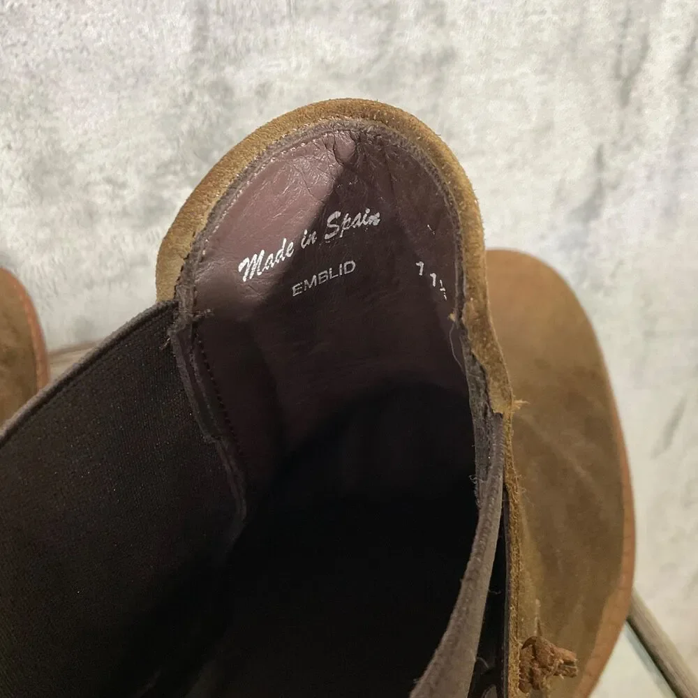 BACCO‎ BUCCI Men's Shoes Italian Leather Chelsea Harness Boots Size 11.5 Brown